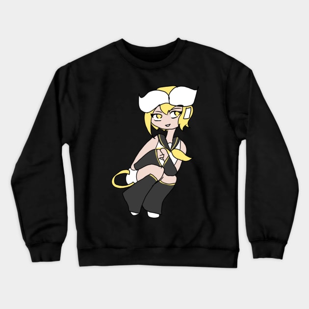 Rin Kagamine Vocaloid Chibi Sticker, Pin, + Others Crewneck Sweatshirt by nhitori